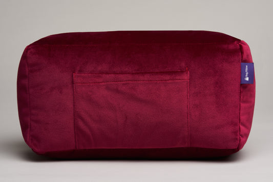 On the Go Satin Pillow Luxury Bag Shaper in Burgundy / Satin 